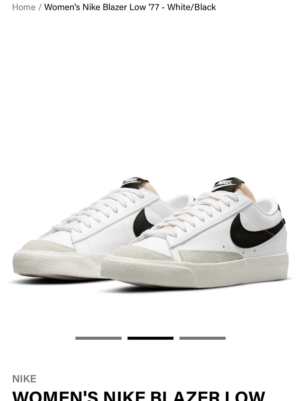 Nike Women's Blazer Low '77 - White/Black